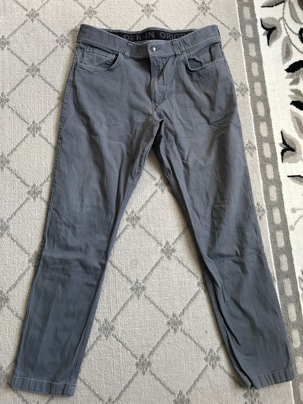 Origins Men’s Slim Straight Jeans in Charcoal Gray